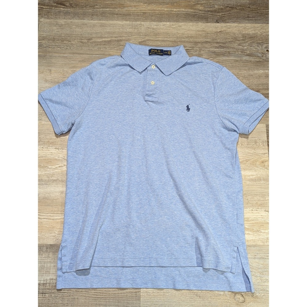 Polo Ralph Lauren Men's Pima Light Blue Classic Fit Short Sleeve Polo Shirt L/G